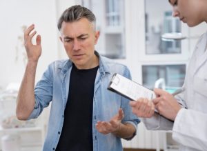 Médecin effectuant un contrôle médical de routine- Dermatologue greffe de cheveux