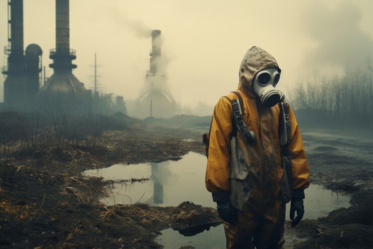Usine produisant du CO2 polluant