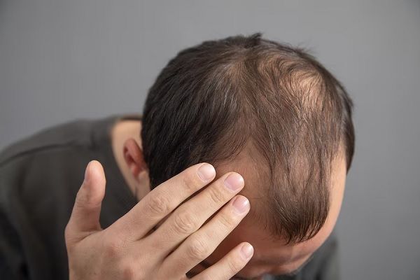 Caucasian man Hair loss problem 