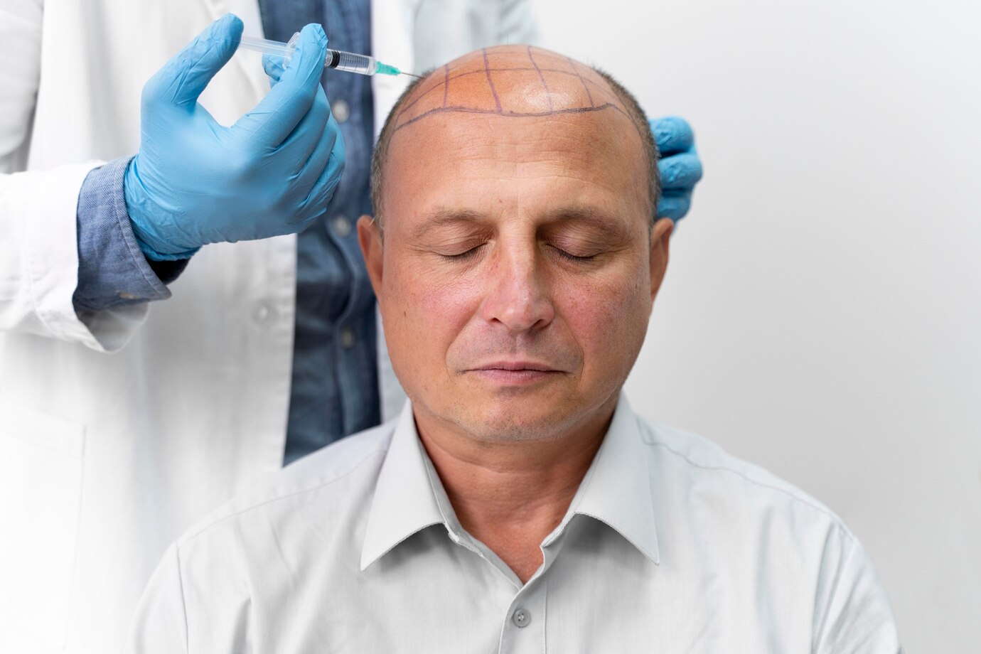 Homme audacieux subissant un processus d'extraction d'unités folliculaires. - Greffe de cheveux Istanbul