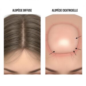 Alopécie diffuse ou cicatricielle