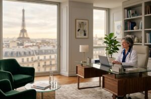 Meilleur clinique greffe de cheveux France avec vue sur Paris.